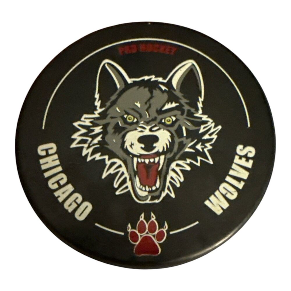 Chicago Wolves Officially Licensed AHL Hockey Logo Puck Official Memorabilia